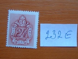 MAGYAR KIRÁLYI POSTA 24 FILLÉR 1941 Érték és címer 232E