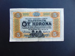 Hajmáskér 5 korona 1916   