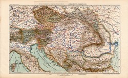 Magyarország és Ausztria politikai térkép 1913 (2), Osztrák - Magyar Monarchia, atlasz, közlekedés