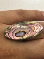 Gyönyörű ezust gyűrű 19mm belső átmérő Paua kagylóval