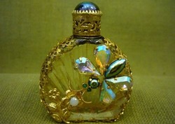 Szitakötős vintage parfümös üveg 