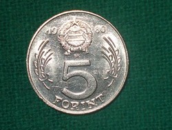 5 Forint 1980 ! Nem Volt Forgalomban ! Verdefényes !