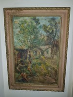 Váczi Lajos festménye, olaj, vászon, kb.30x45+keret
