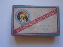 G029.130  Szivarka  doboz - Világifjúsági és diáktalálkozó Budapest  1949 -fémdoboz 