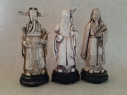 Flawless 3 oriental resin monk statue, figurine