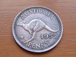 AUSZTRÁLIA 1 PENNY 1952 KENGURU (m) - Melbourne,no dot after "PENNY" # 