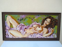 Hatalmas Gobelin női akt fali kép 125 cm