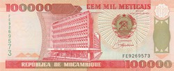 Mozambik 100000 meticais, 1993, UNC bankjegy