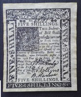 Első USA Dollár - 5 Shilling,  (1776)
