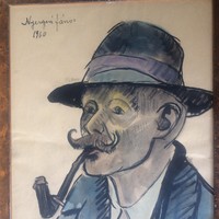 Nyergesi János akvarell, 1960, eredeti