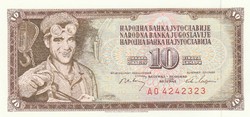 Jugoszlávia 10 dinár, 1968, UNC bankjegy