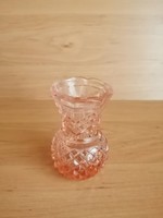 Retro korall üveg váza 8 cm (12/d)