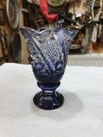 Kék kristály váza 