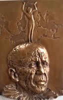 SZENTIRMAI ZOLTÁN- Picasso,bronz plakett ,fali dísz,falikép