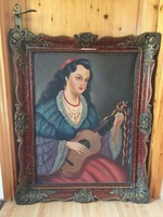 Zinc panna gypsy woman in oil painting blondel frame