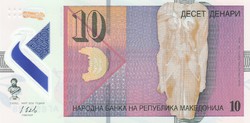 Macedónia 10 dinár, 2018, polimer, UNC bankjegy