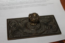 Antik barokk bronz levélnehezék