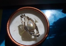 Iparművész ezüst gyűrű / gyöngy