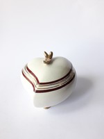 Marked Budapest porcelain bonbonier - retro porcelain box in heart shape