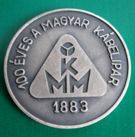 100 éves a MAGYAR KÁBELIPAR - 1883​ -1983 -  jubileumi emlékérem