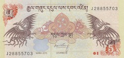 Bhután 5 ngultrum, 2015, UNC bankjegy