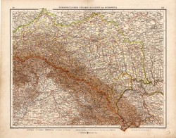 Északkelet - Magyarország térkép 1908, német, atlasz, 44 x 56 cm, Moritz Perles, Galícia, Bukovina