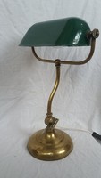 Korabeli réz asztali bank lámpa bankár lámpa olvasólámpa