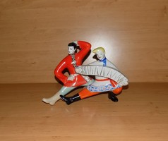 Orosz porcelán kozák táncos pár szobor 25 cm széles (po-3)