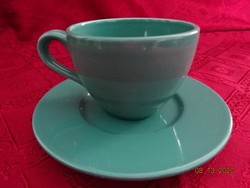 Italian quality porcelain green tea cup + saucer. Jokai.