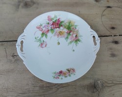 MZ Altrohlau Gyönyörű  virágos porcelán kínáló tál  ,Gyűjtői darab 