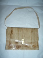 Vintage beige snakeskin shoulder bag