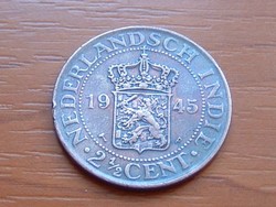 HOLLAND INDIA 2-1/2 2,5 CENT 1945 P Philadelphia Mint Pennsylvania, USA #