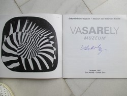 Victor Vasarely (1906-1997) dedikált katalógusa - a Vasarely Múzeum 1987-es megnyitása alkalmából.