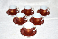 Retro Orient mokkás kávés csészék és aljuk  (DBZ 0086 )