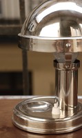 Bauhaus - Art deco nikkelezett asztali lámpa hamutartóval felújítva