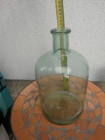 Large cellar-style wine bottle, beautiful greenish glass. FUSED GLASS bottle.