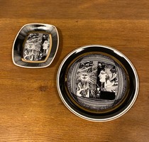 Szász Endre 20cm tányér es tálka hollóházi porcelán