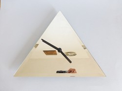 Extrém ritka art deco francia háromszög alakú tükör óra,designe óra