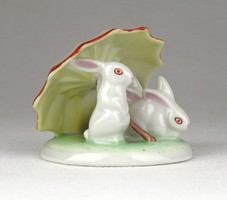 1B431 Régi Drasche porcelán nyuszi család