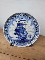 joe1 részére Gyönyörű Nagyméretű 30 cm-es Delfts Holland falitányér, tányér,hajós.  Gyönyörű  