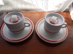 Retro, ritka Alföldi porcelán kávés csésze melegen tartó fedőővel