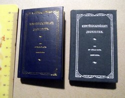 Dr. Jókai Mór: Kertészgazdászati jegyzetek, reprint, 2 db minikönyv (egyik számozott)
