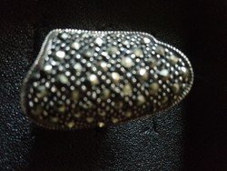  Csodaszép markazit köves ezüst gyűrű 