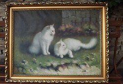 zeusz75 felhasználónak BOLERADSZKY  festmény ,két macska 
