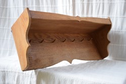 Fűszertartó konyhai polc régi fa néprajzi bútor akasztós konyharuha ...( fali ) 48,5 x 18 x 14 cm