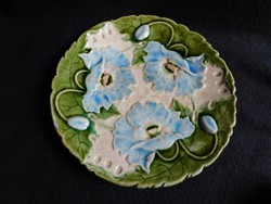 Schütz Cilli antik majolika tányér mákvirágokkal