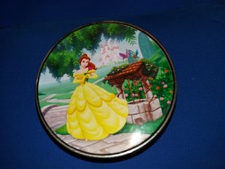 Disney hercegnős fém lemez lemezáru kerek szép fém doboz a képek szerint