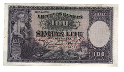 100 litu 1928 Litvánia Ritka! 2.