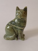 Zöld jáspis marokkő macska cica figura