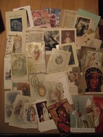 Szentképek imakönyvbe, kis vallási kiadványok 80 db.egyben, antik darabok is